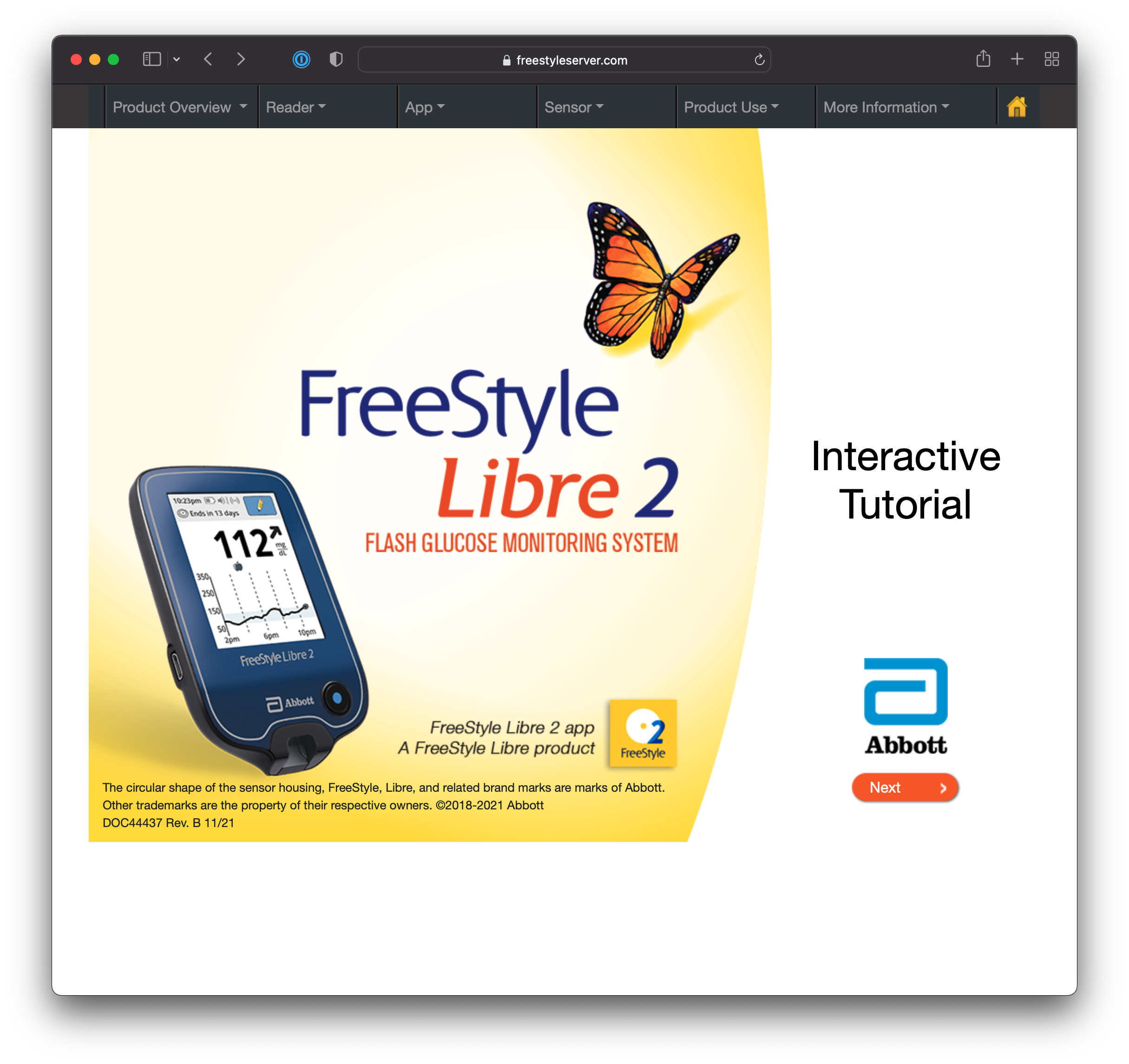 Interactive  Tutorial for Patients with FreeStyle Libre 2 CGM system