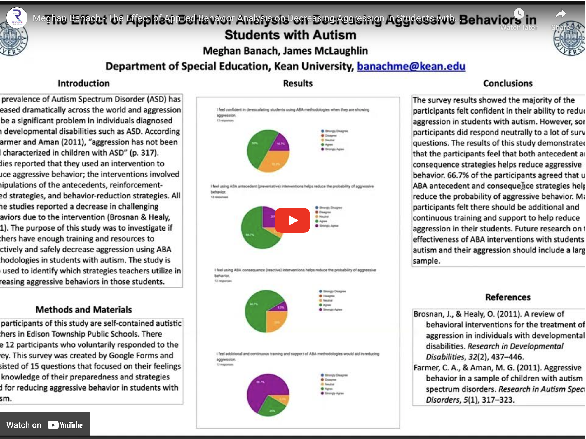The Effect of Applied Behavior Analysis on Decreasing Aggression in Students with Autism