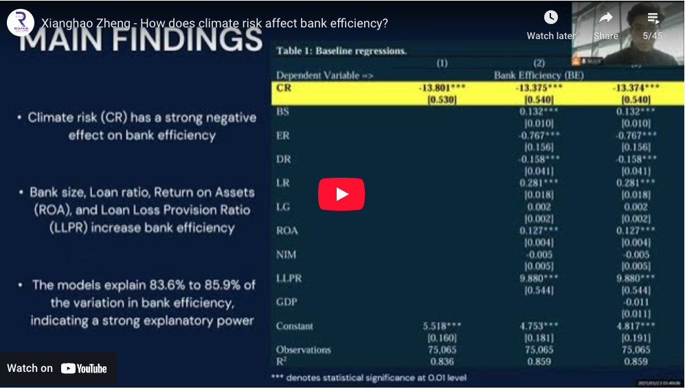 How does climate risk affect bank efficiency?