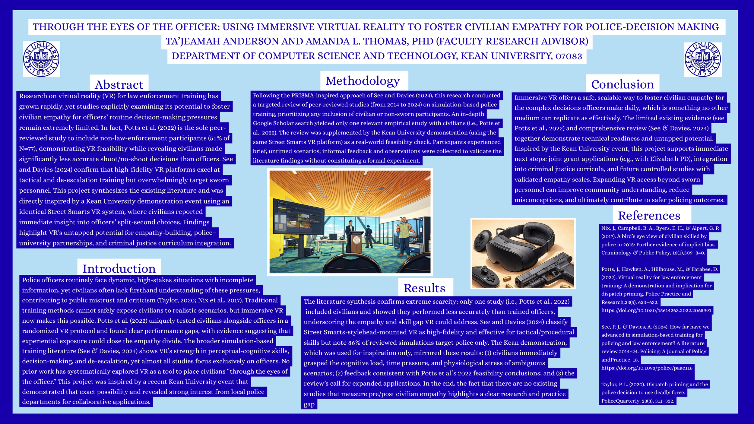 Through the eyes of the officer: Using immersive virtual reality to foster civilian empathy for police-decision making