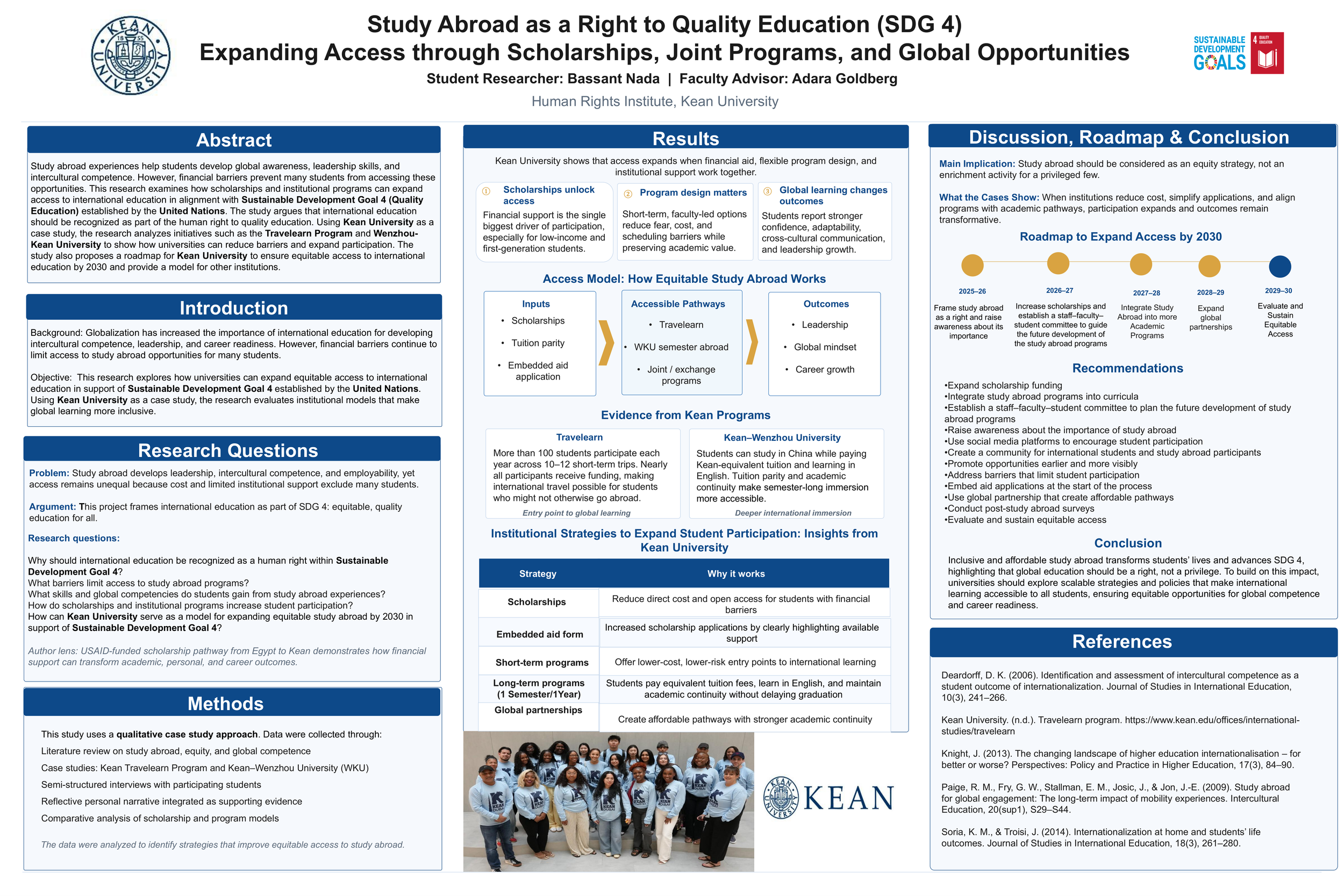 Study Abroad as a Right to Quality Education (SDG 4) Expanding Access through Scholarships, Joint Programs, and Global Opportunities