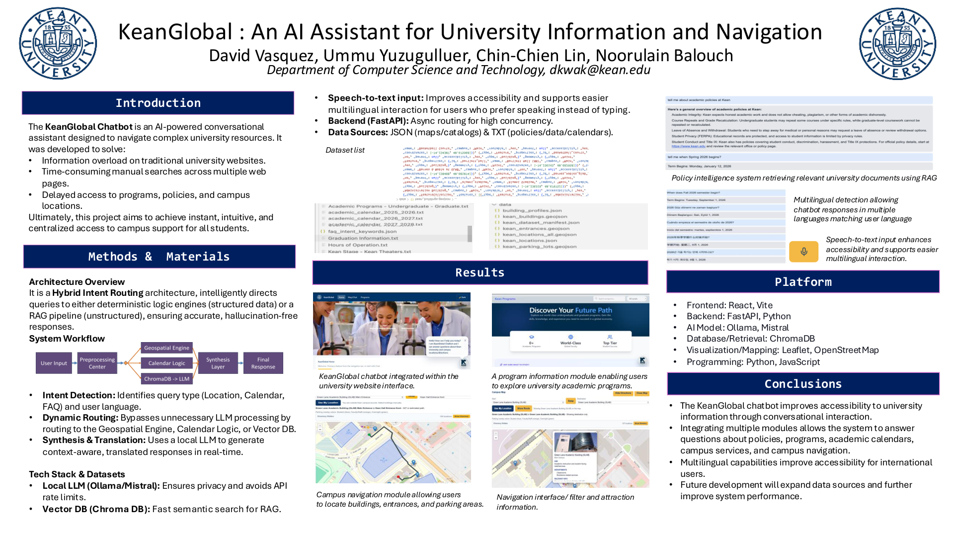 KeanGlobal : An AI Assistant for University Information and Navigation​