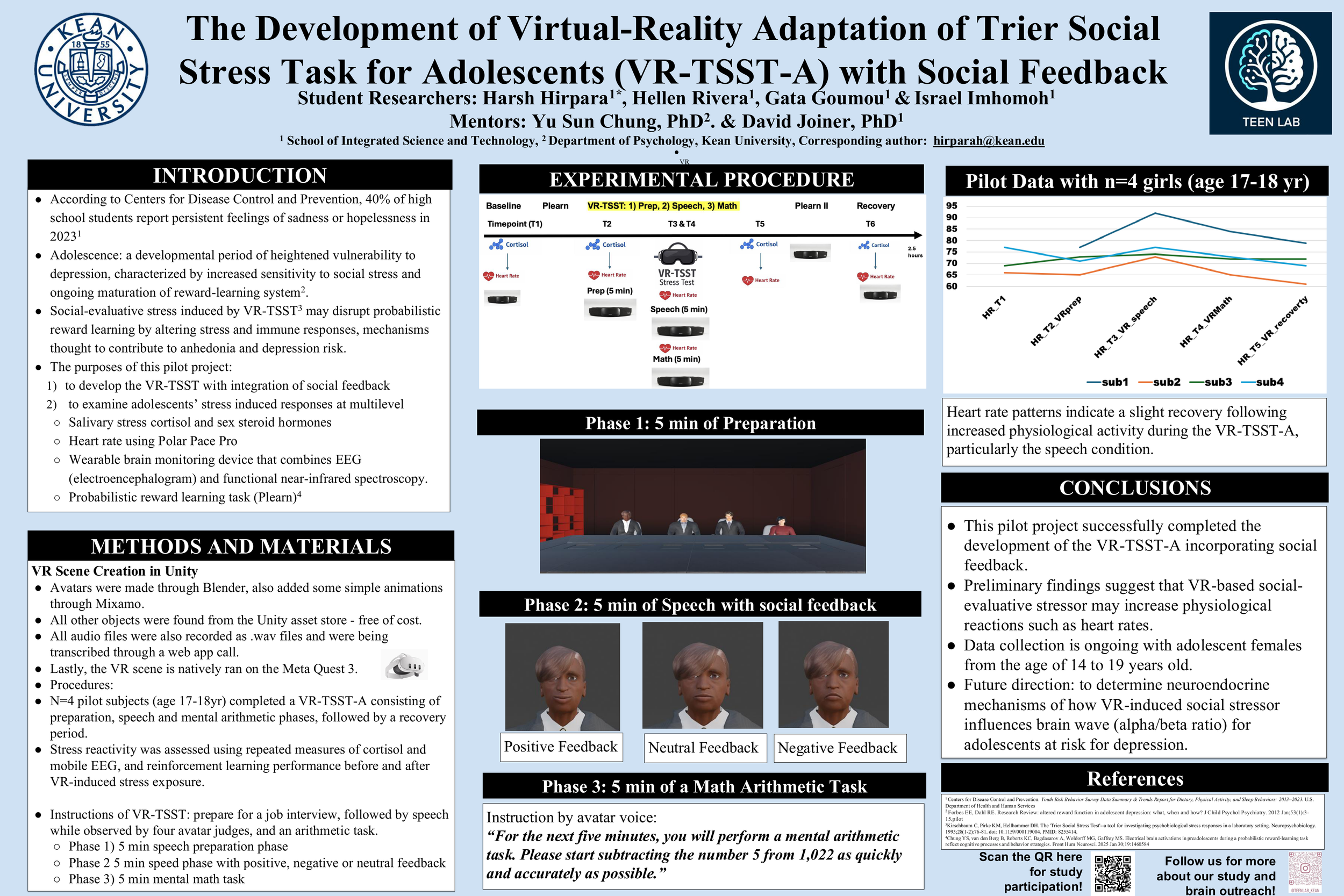 The Development of Virtual-Reality Adaptation of Trier Social Stress Task for Adolescents (VR-TSST-A) with Social Feedback
