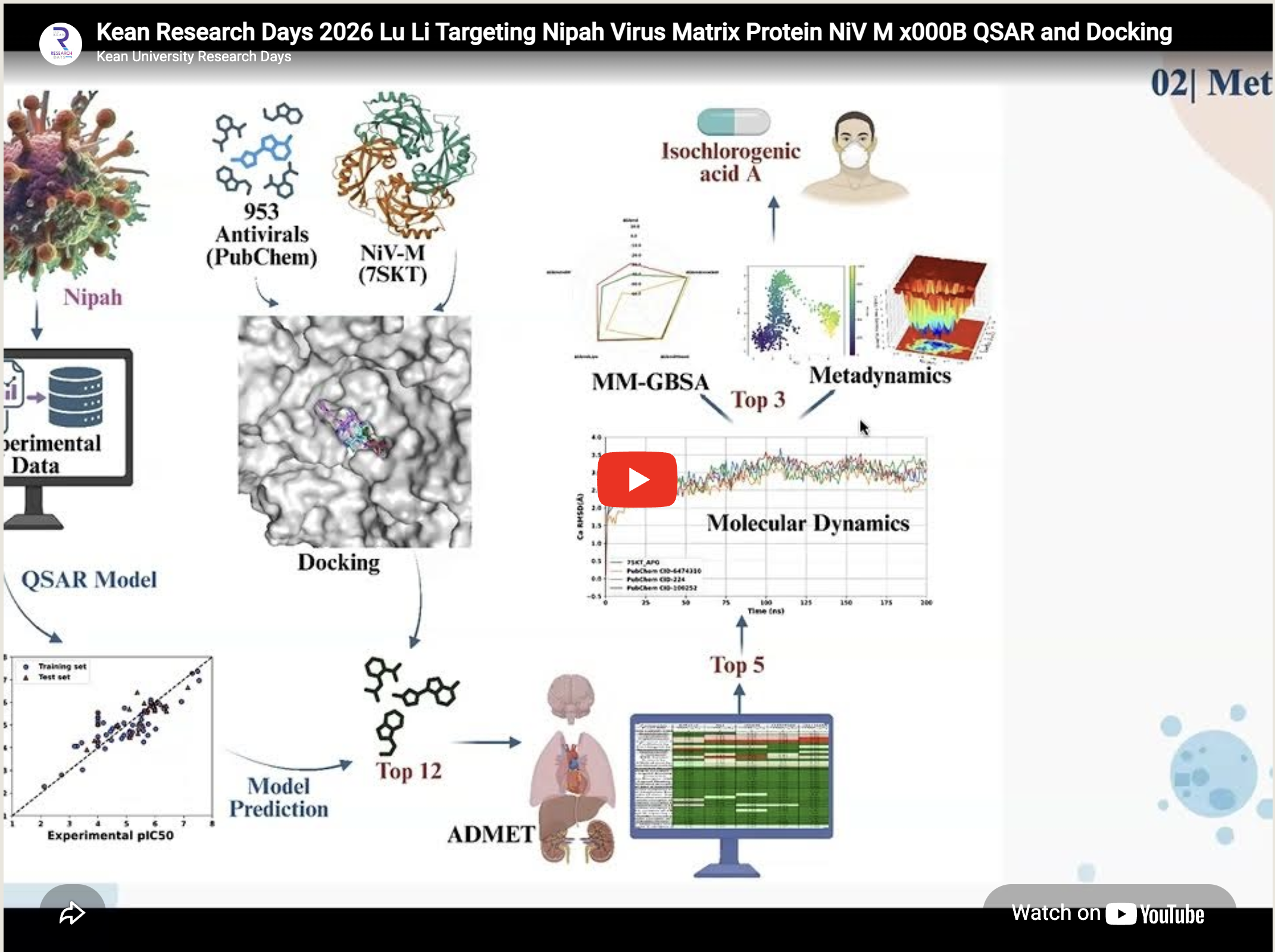 Targeting Nipah Virus Matrix Protein (NiV-M):_x000B_QSAR and Docking-Driven Screening Coupled with MD and Metadynamics