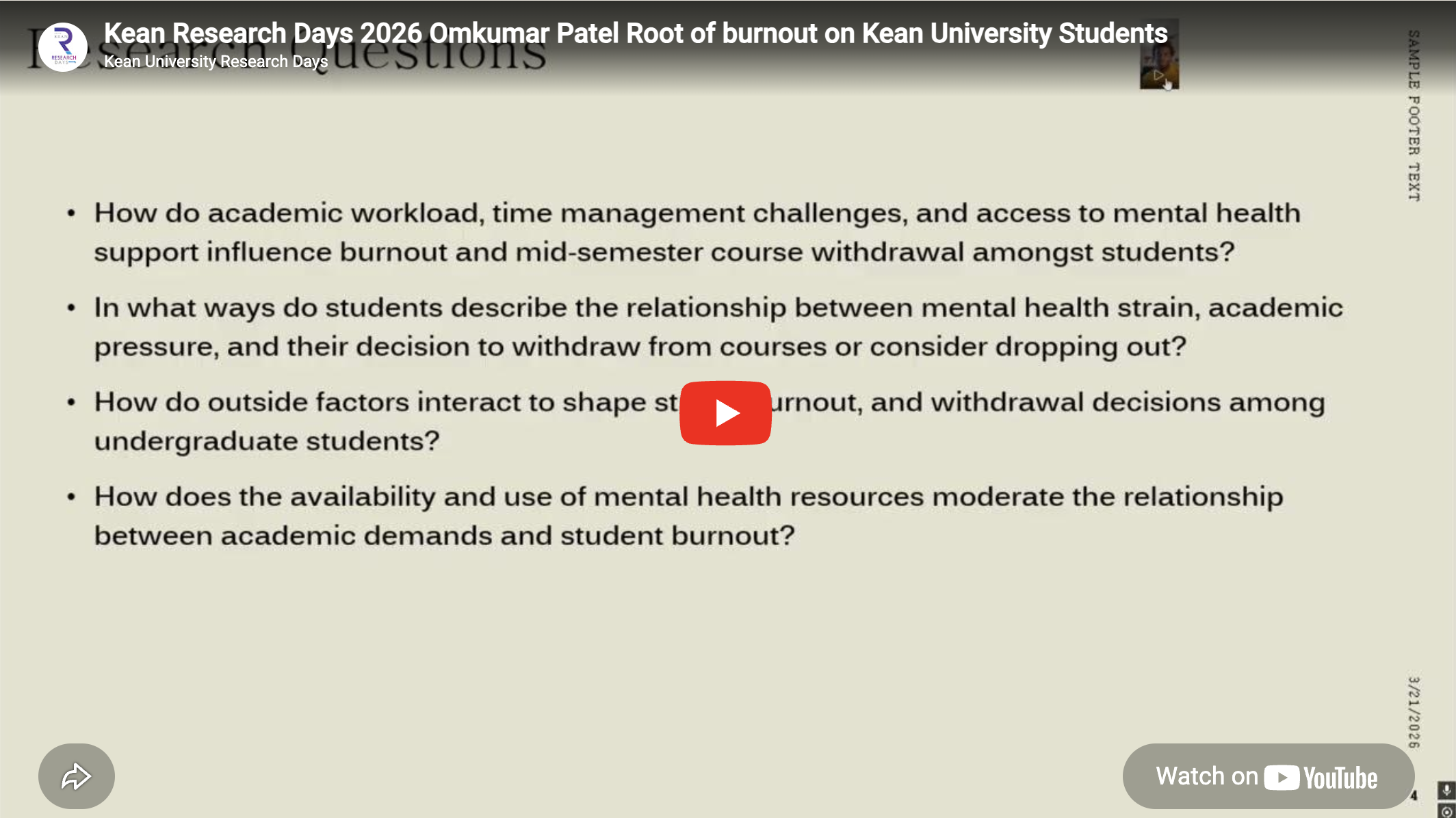 Root of burnout on Kean University Students