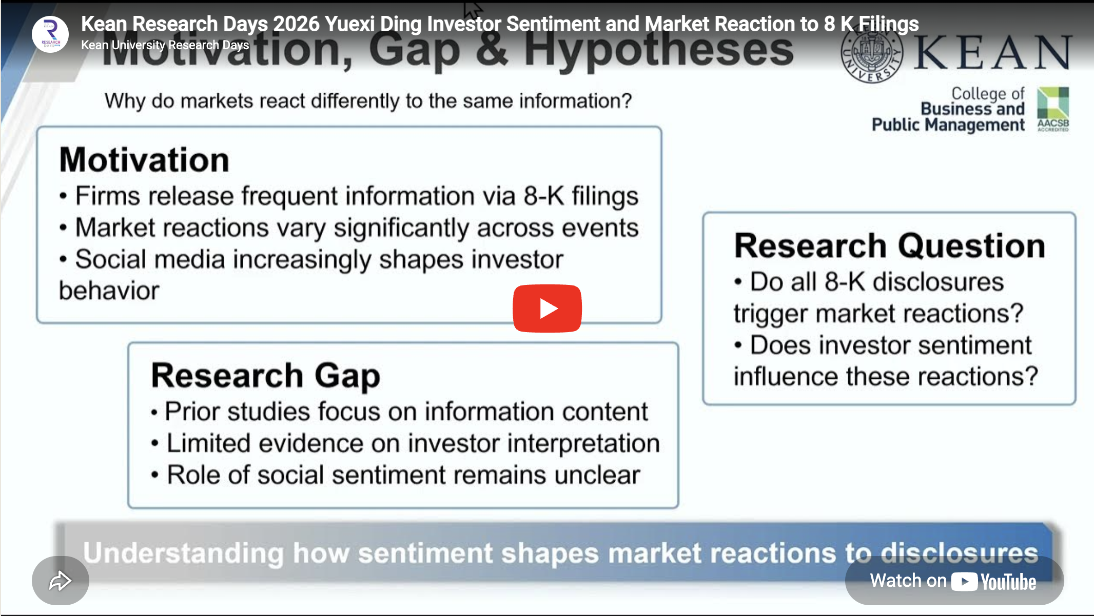 Investor Sentiment and Market Reaction to 8-K Filings