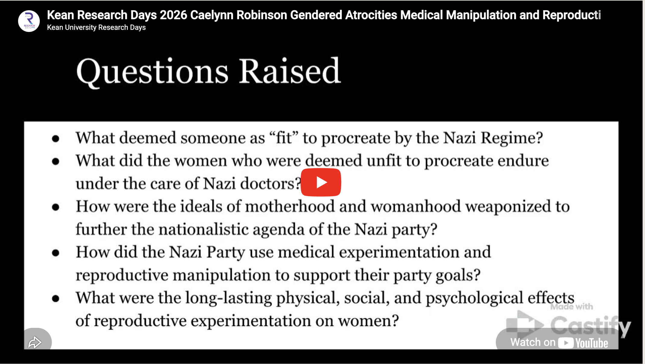Gendered Atrocities: Medical Manipulation and Reproductive Experimentation on Women Under Nazi Rule