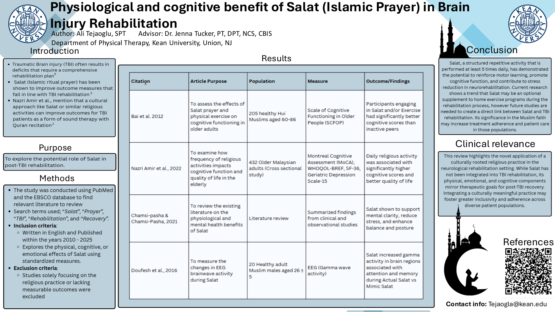 Physiological and Cognitive Benefits of Salat (Islamic Prayer) in Brain Injury Rehabilitation