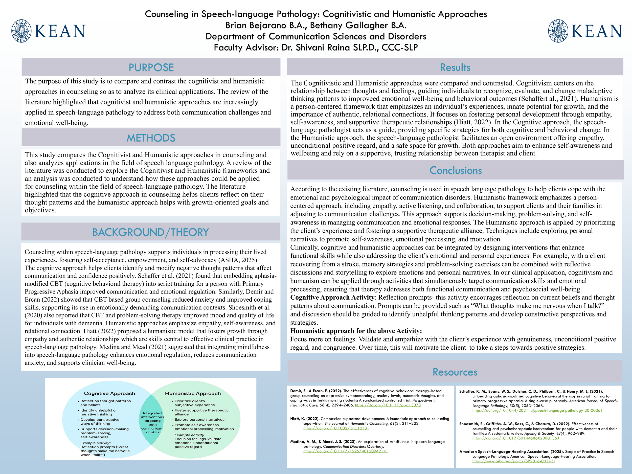 Counseling in Speech-Language Pathology: Cognitivistic and Humanistic Approaches