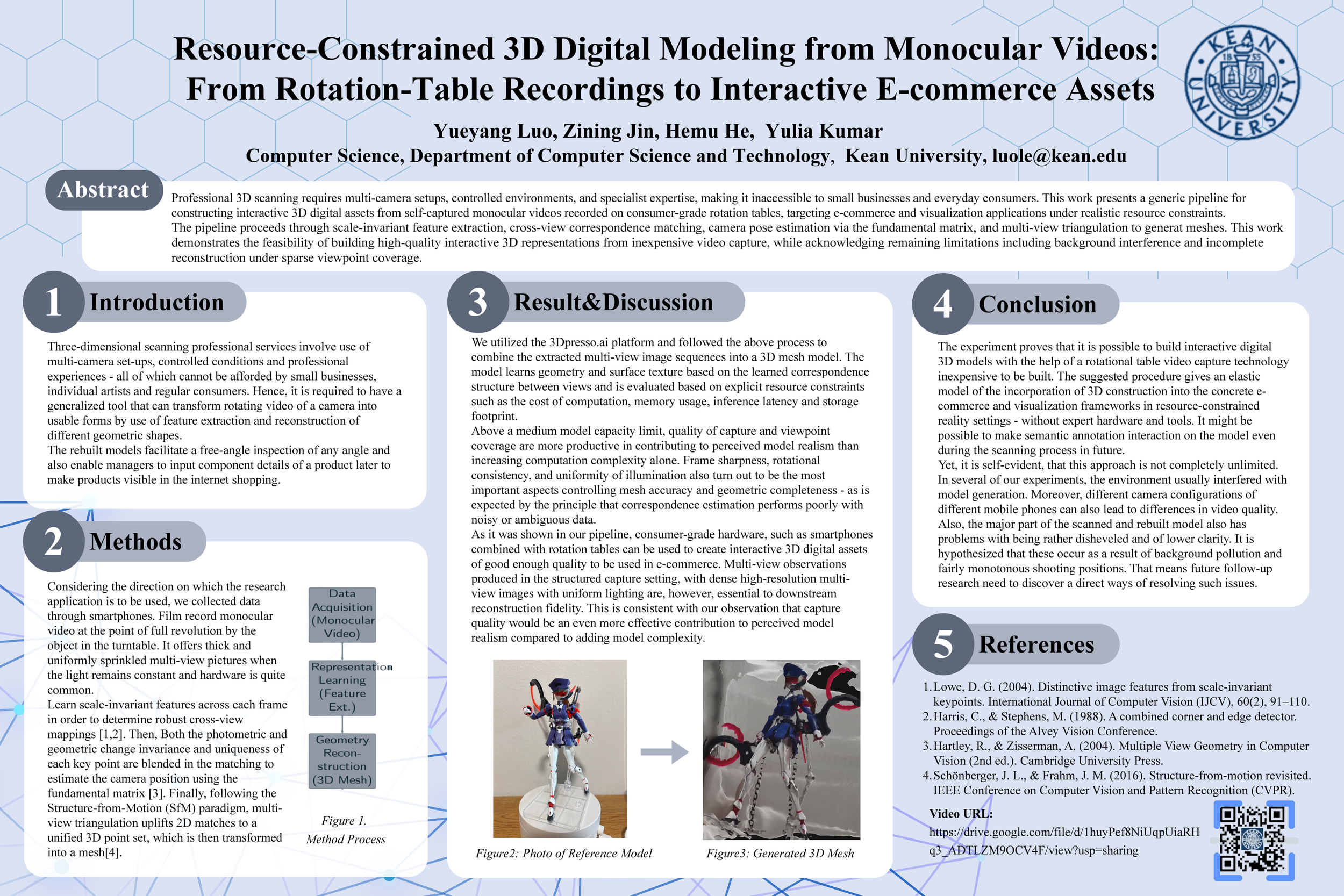 Resource-Constrained 3D Digital Modeling from Monocular Videos:From Rotation-Table Recordings to Interactive E-commerce Assets
