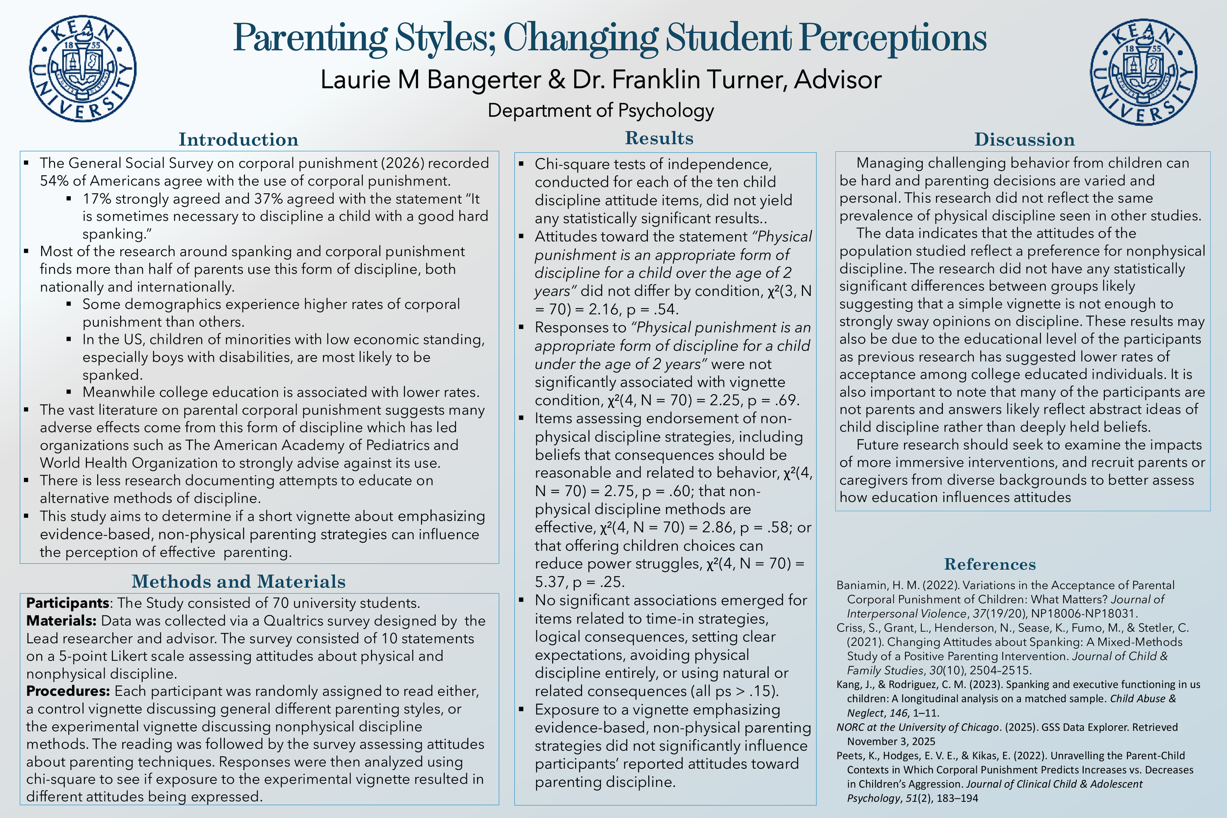 Parenting Styles; Changing Student Perceptions