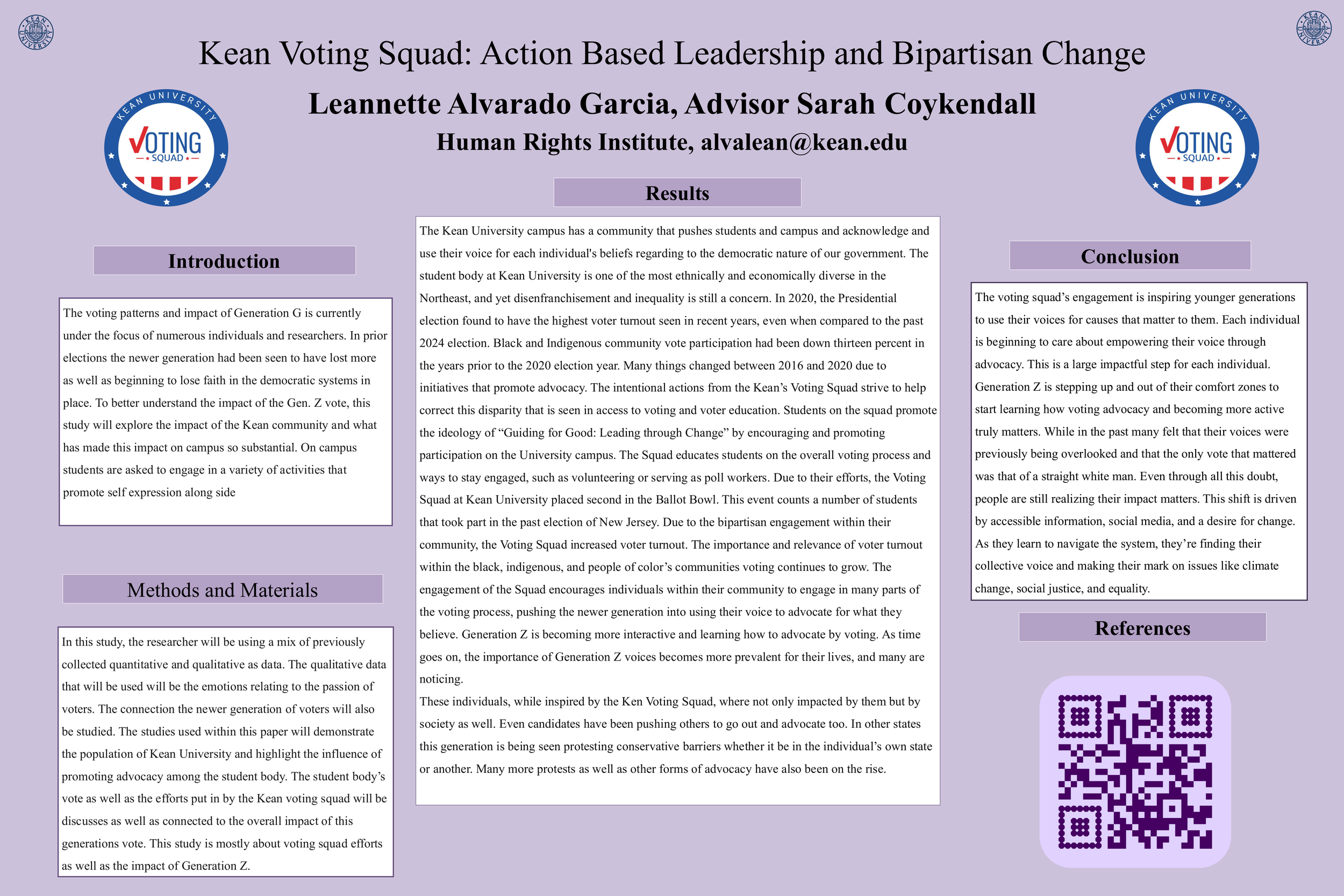Kean Voting squad: Action Based Leadership and Bipartisan Change