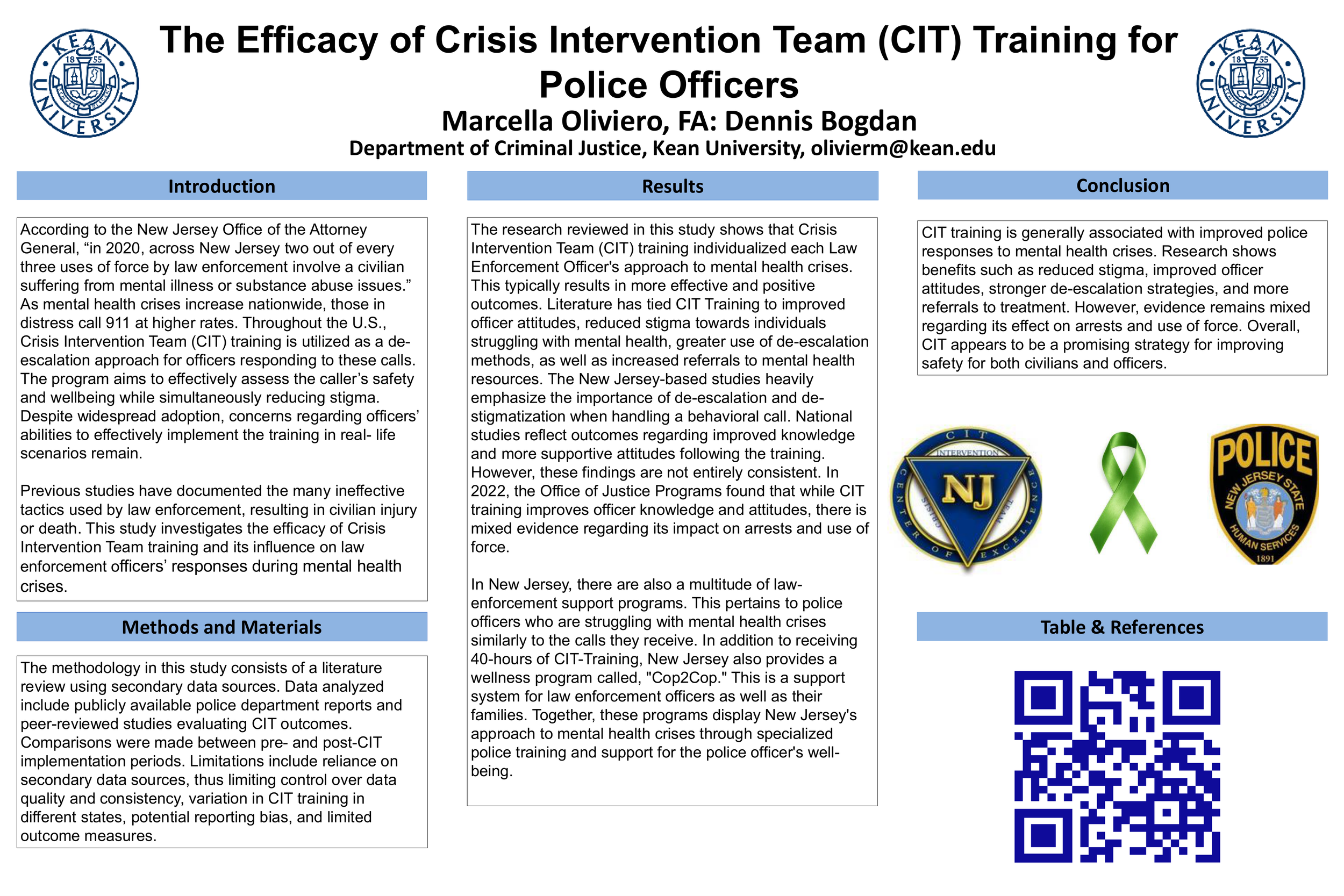 The Efficacy of Crisis Intervention Team (CIT) Training for Police Officers