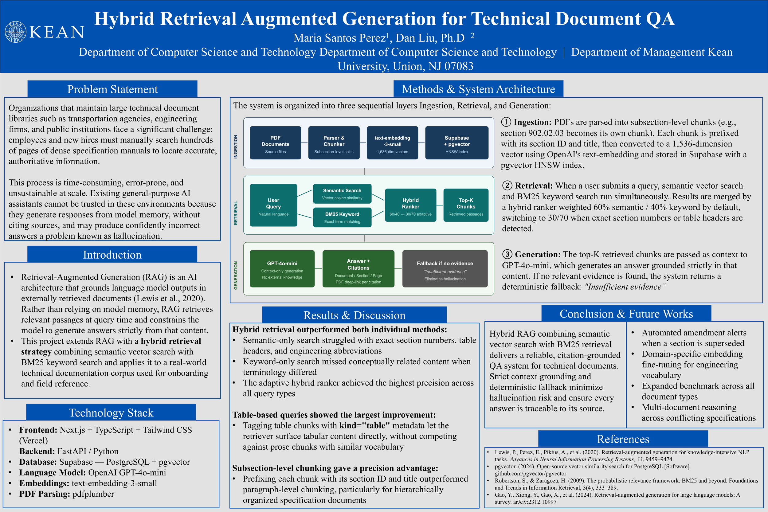 Hybrid Retrieval Augmented Generation for Technical Document QA