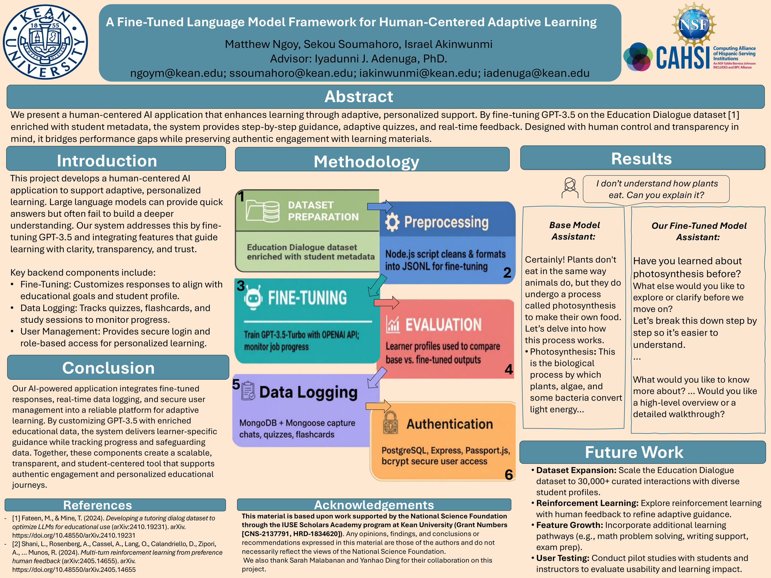 A Fine-Tuned Language Model Framework for Human-Centered Adaptive Learning ​