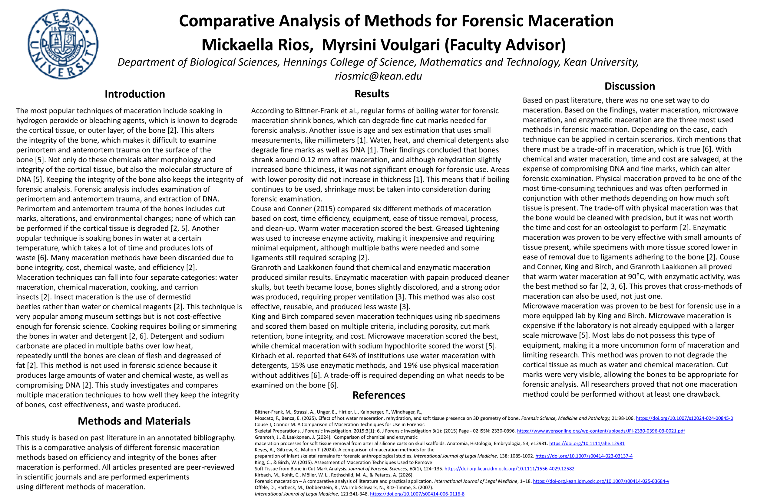 Comparative Analysis of Methods for Forensic Maceration