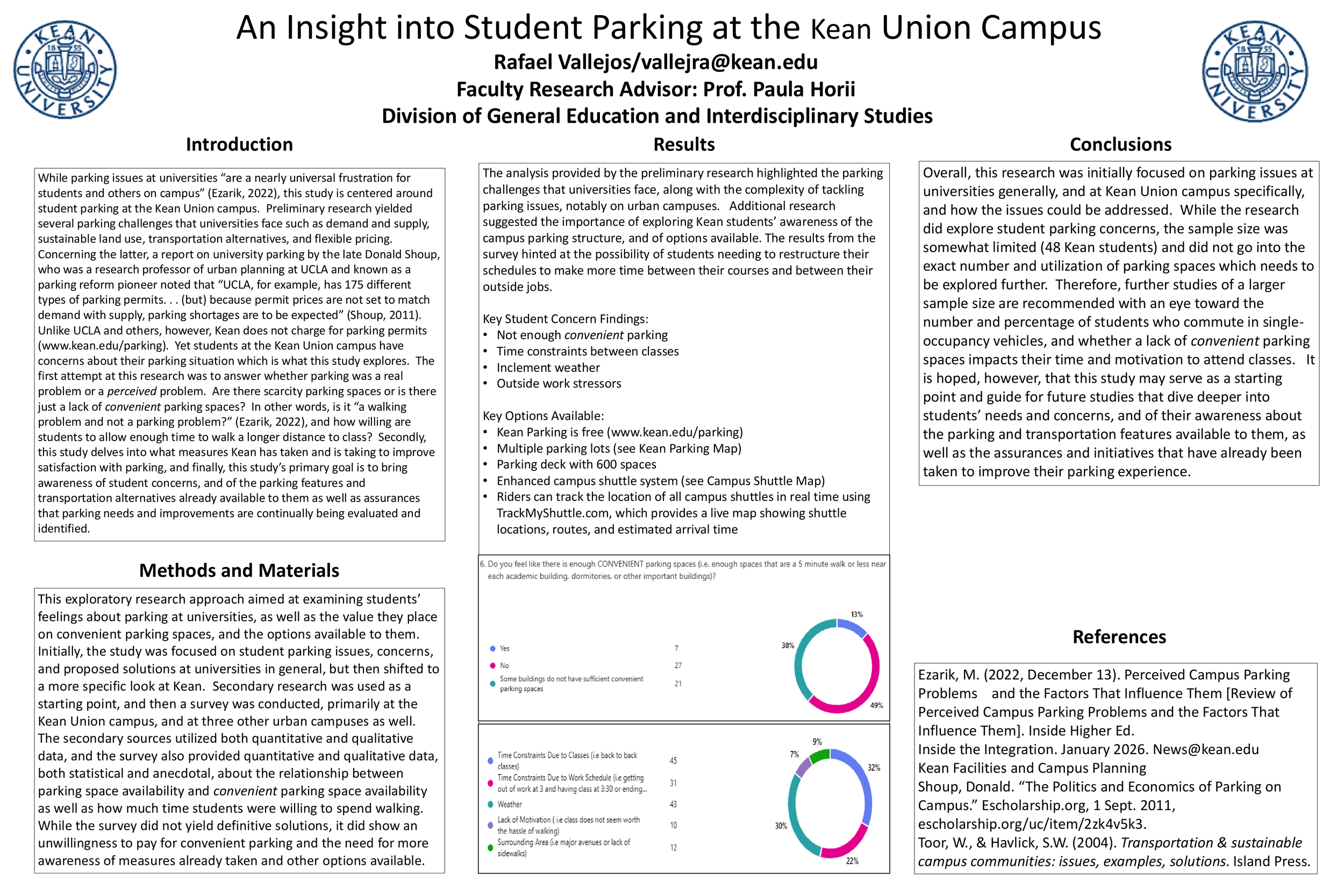 An Insight into Student Parking at the Kean Union Campus