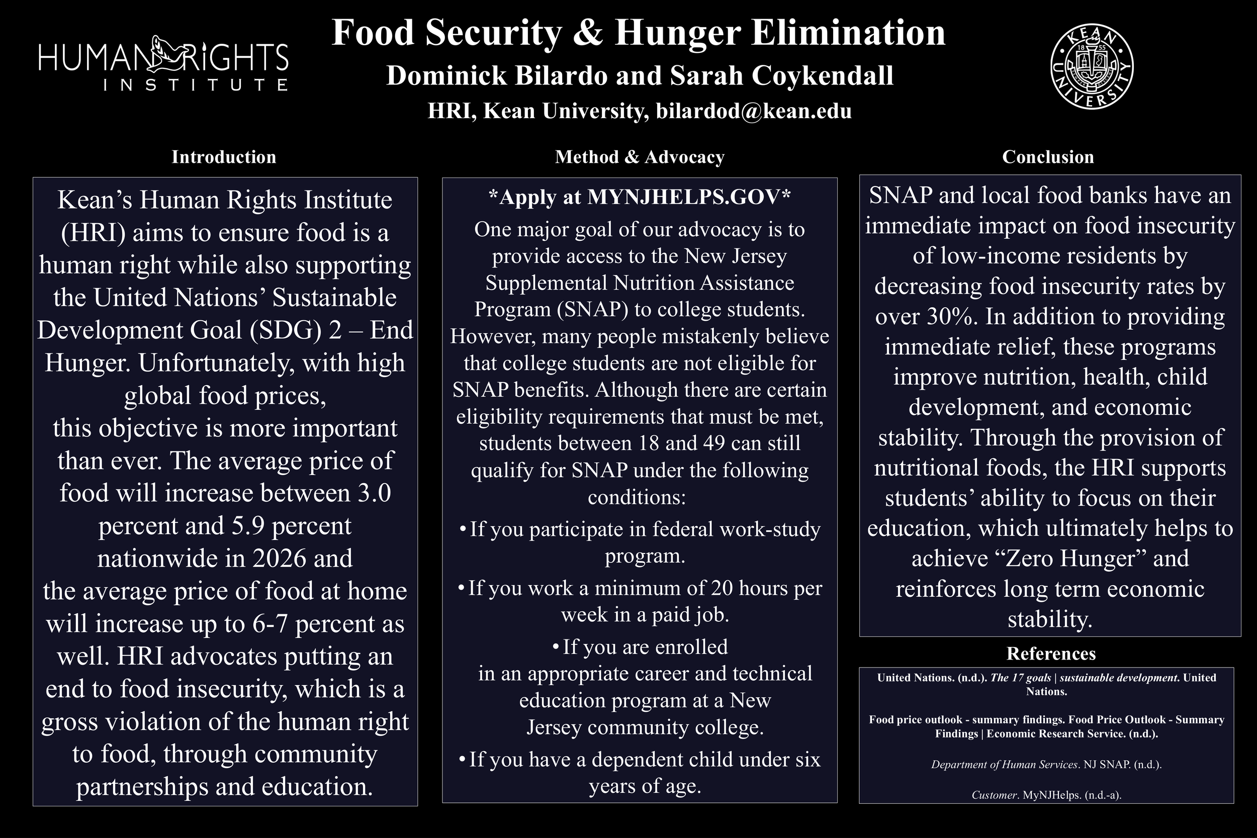 Dominick Bilardo Poster Presentation