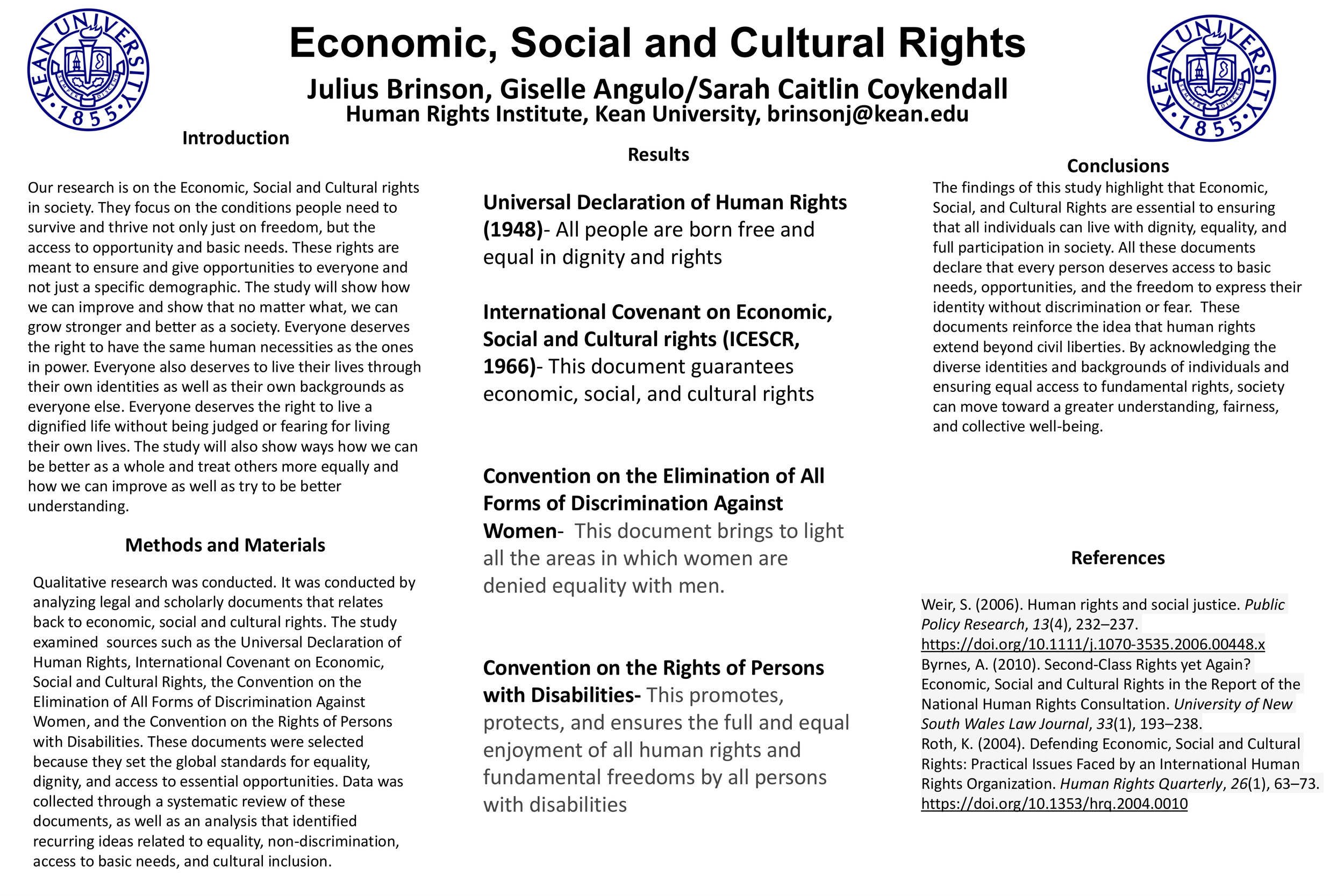 Julius Brinson Poster Presentation