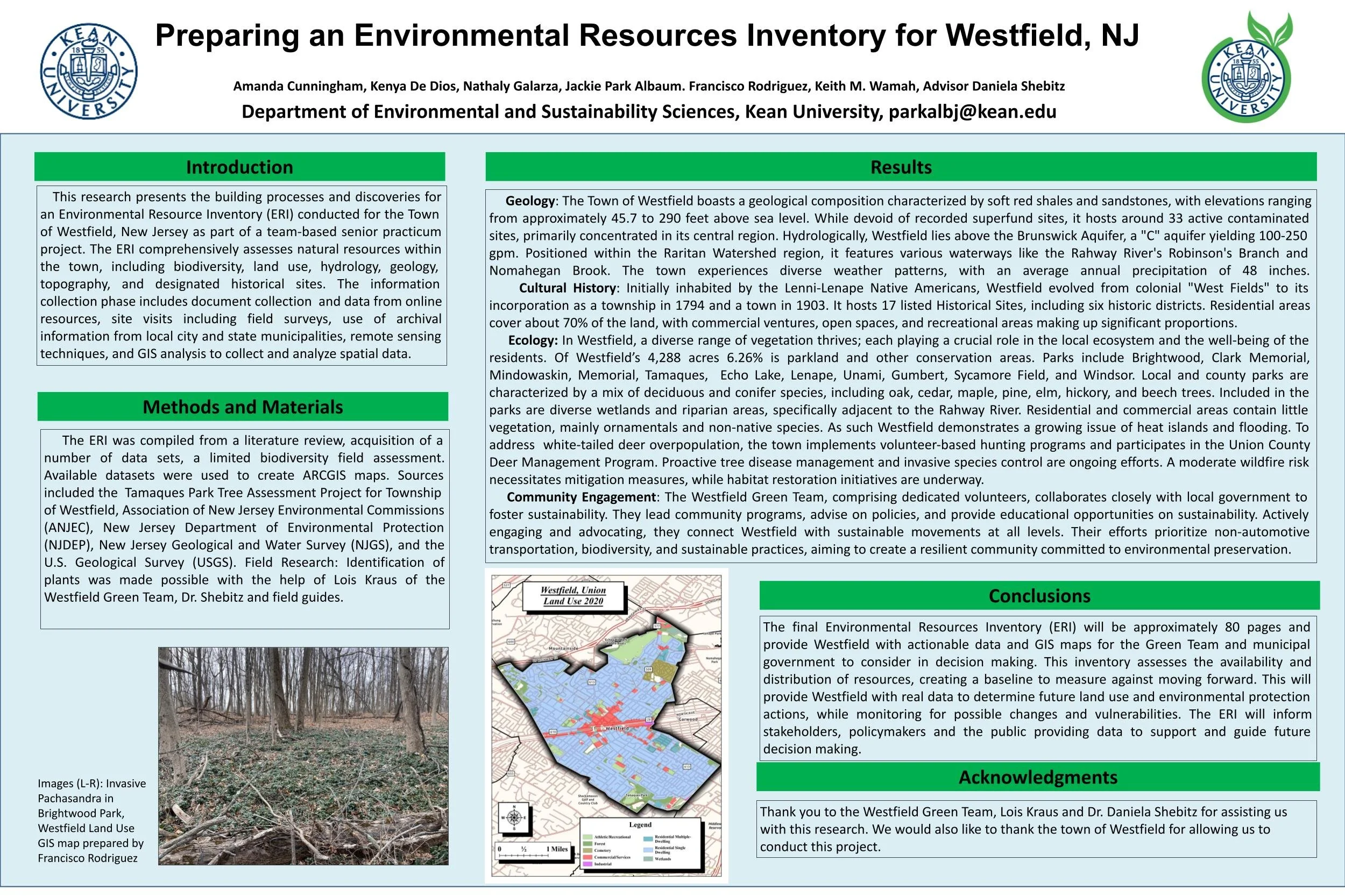 Environmental Resource Inventory of Westfield, NJ. — Kean University ...