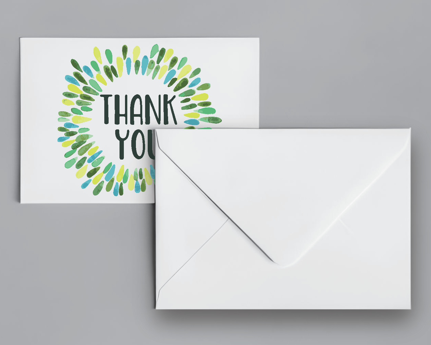 Watercolor Sunburst Thank You Card