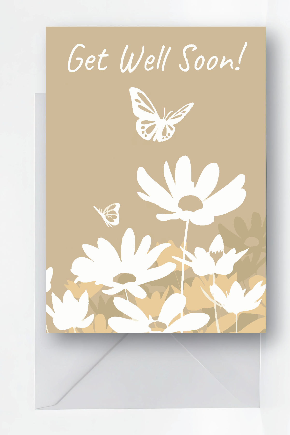 Butterfly and Daisy Get Well Card