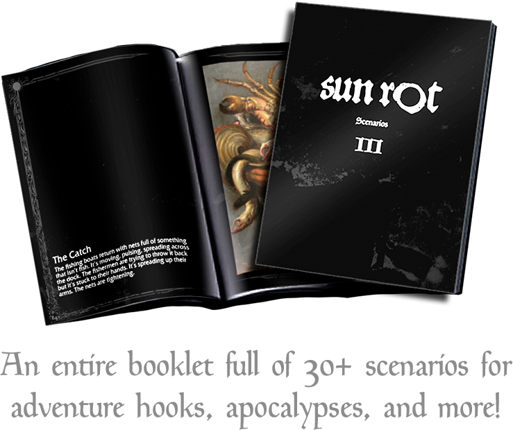 30 plus scenarios come in the Sun Rot booklet to get on your race against the sun.