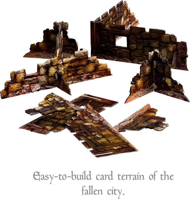 Thick, three-dimensional, slotted terrain given an old school renaissance vibe.