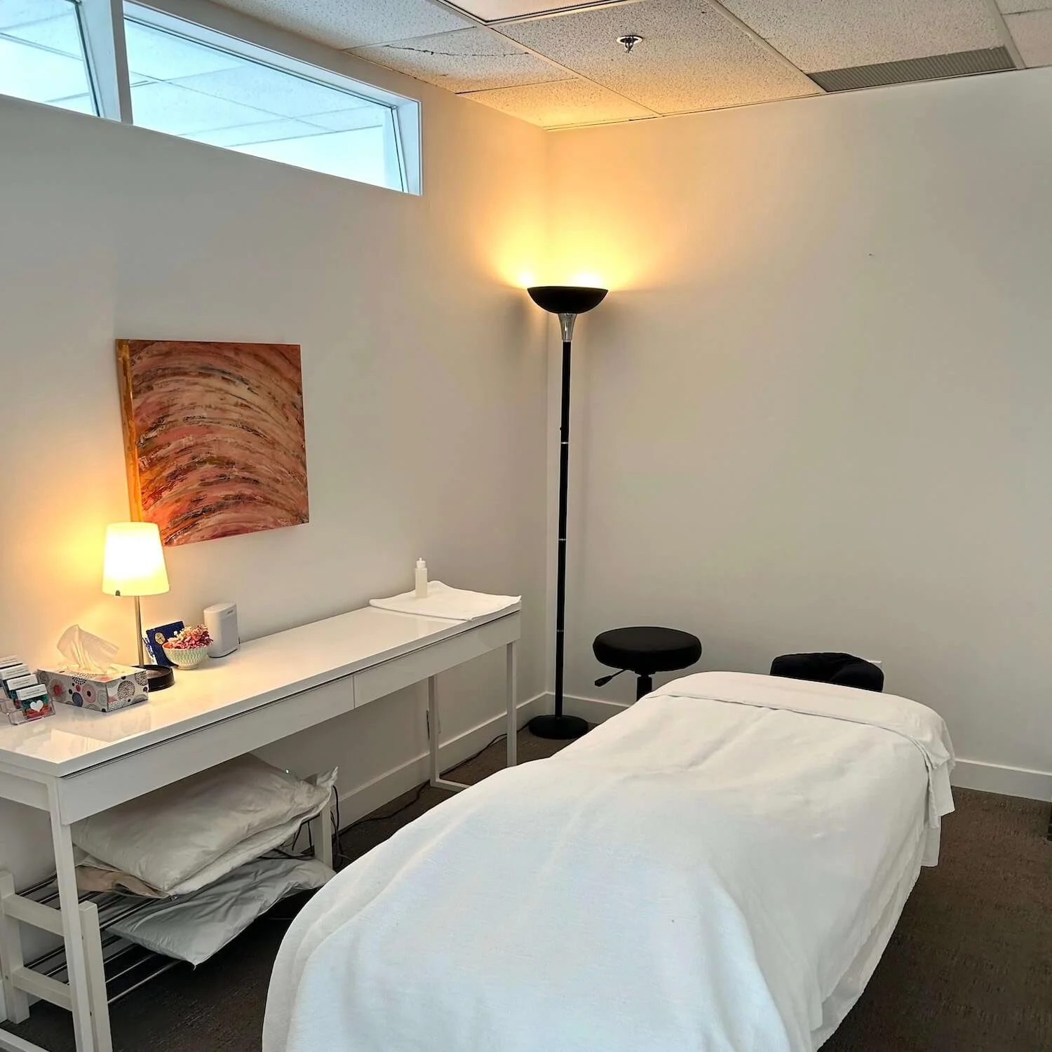 Clean and serene treatment room