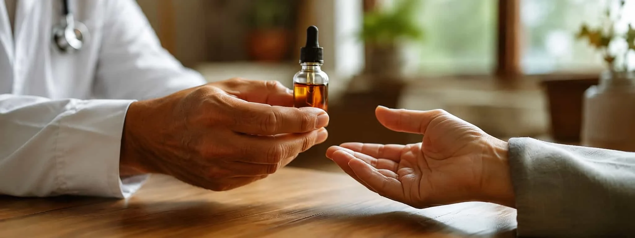 Medical cannabis tincture discussed during a marijuana evaluation for MS symptoms in Virginia