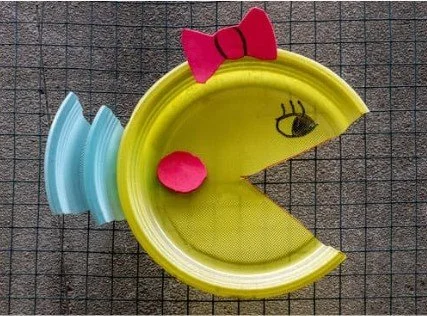Miss Pacman created out of paper plates