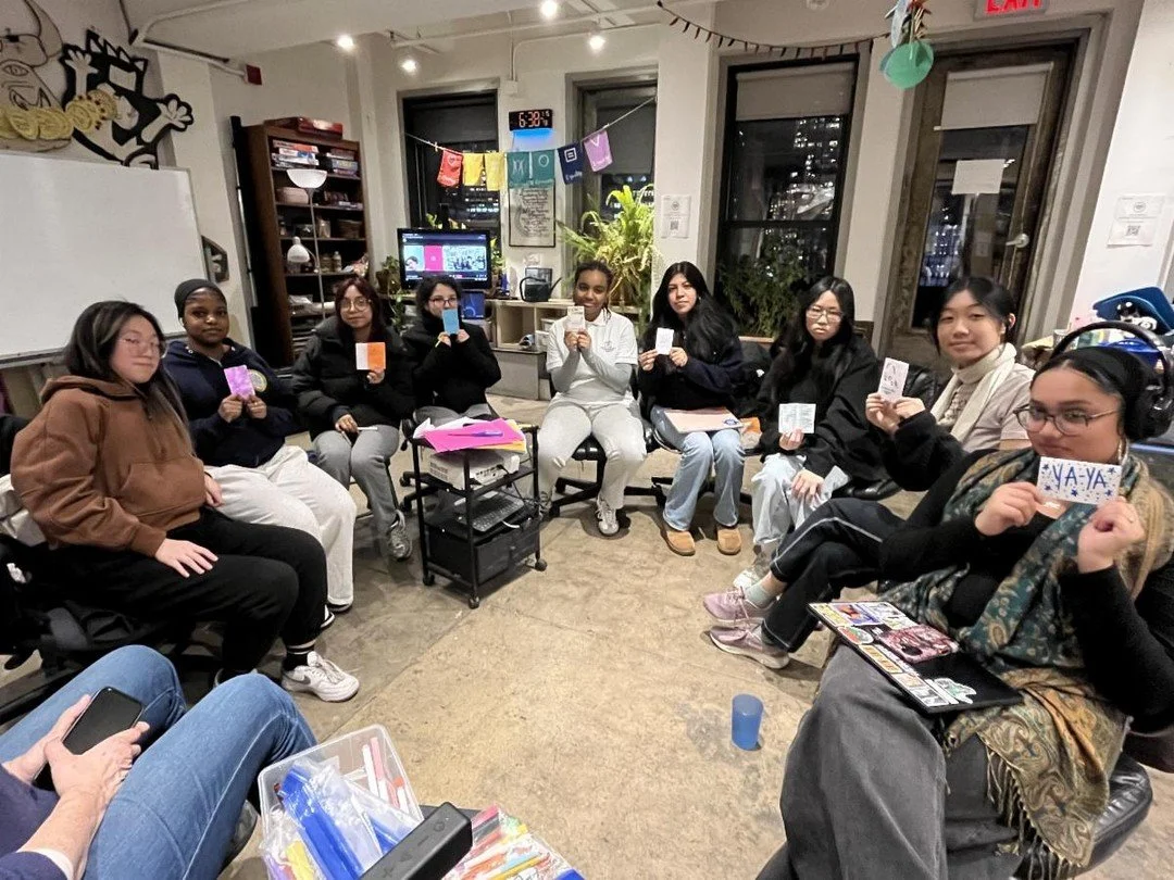 In January, YA-YAs were visited by a young alumn who came in to run a workshop on artivism and zinemaking!

Zines have long been a tool of resistance, empowerment, and storytelling. They are a powerful individual and community-produced medium for sha