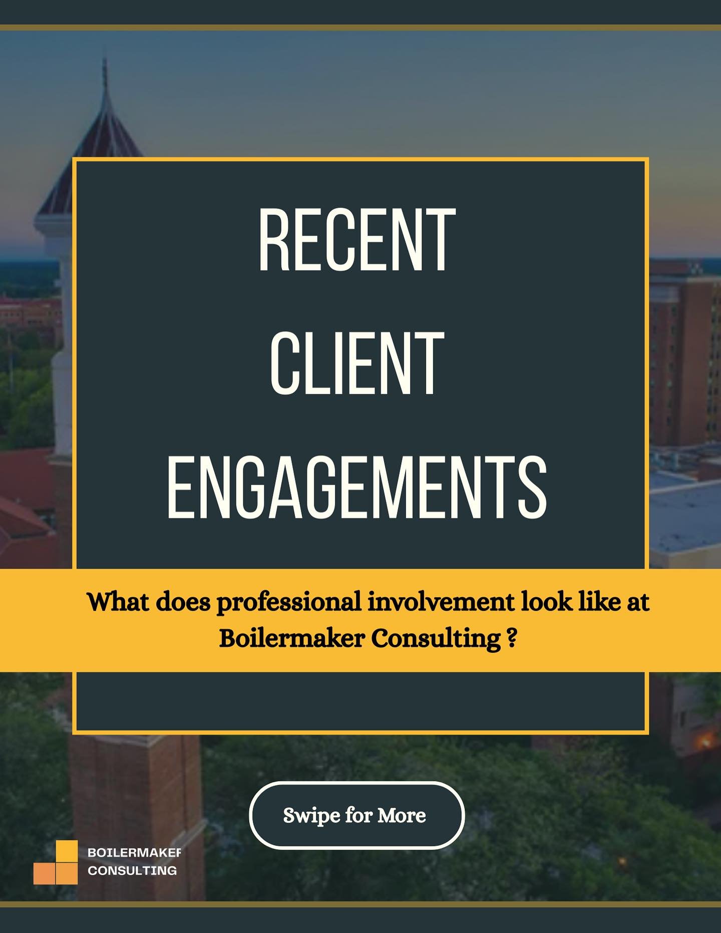 Our projects are the heart of Boilermaker Consulting, delivering valuable experiences for members and actionable insights for clients. BC staffs consultants on projects that provide real-world experience, enhance skill development, and foster lasting