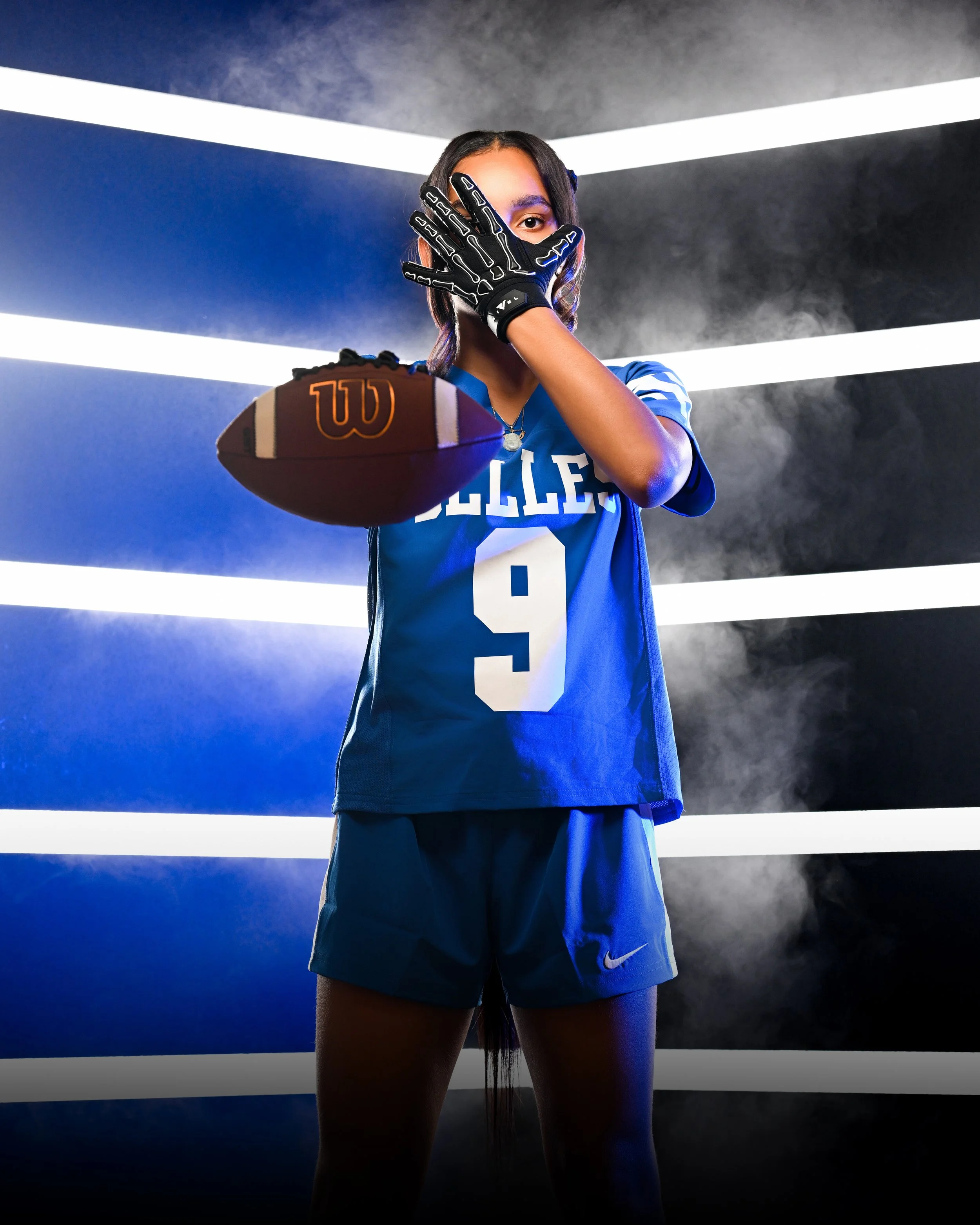 flag football girl athlete los angeles media day