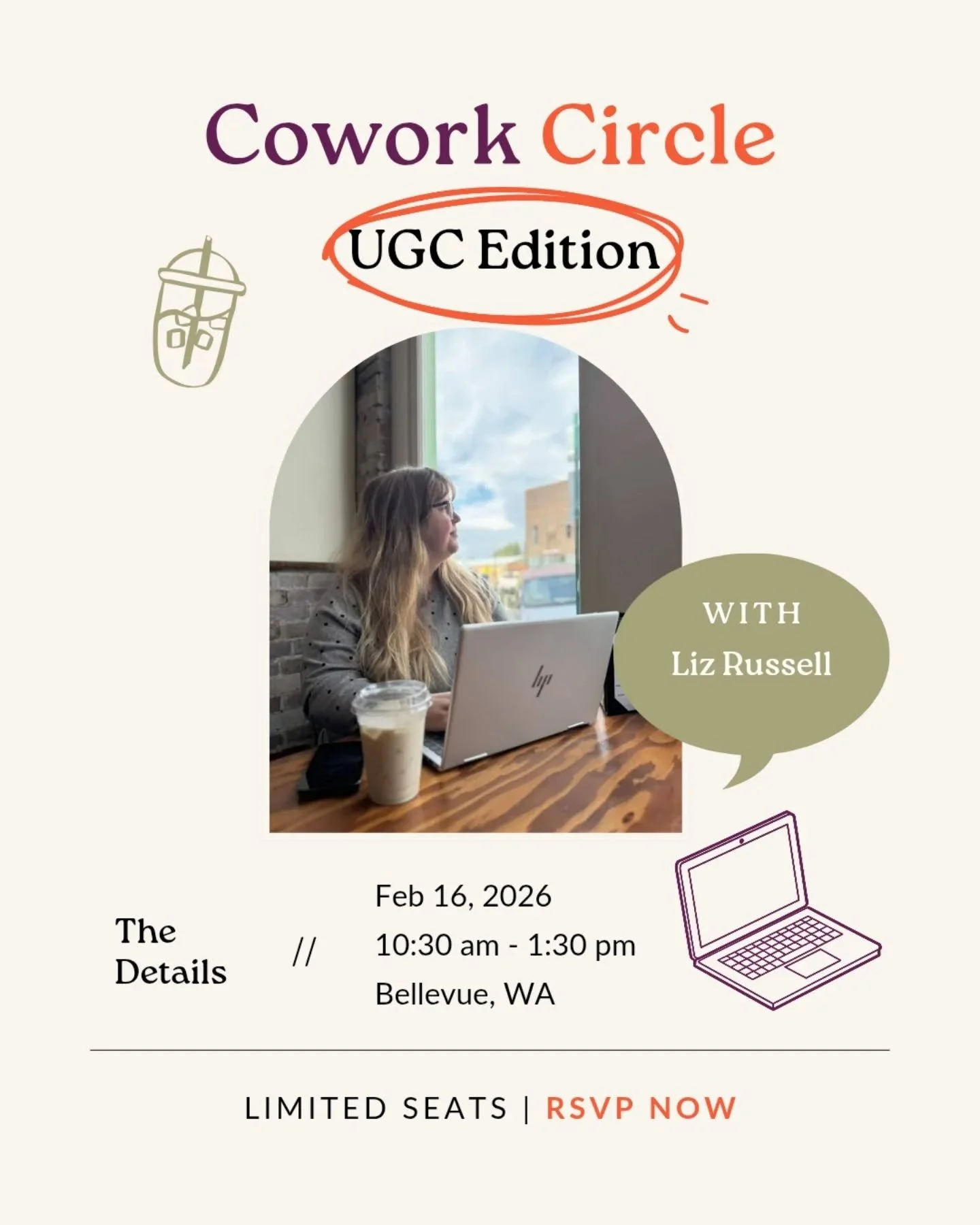 Want usable photos 📸 of you in CEO mode?

You got it.

On Feb 16, Cowork Circle is doing something a little different 👀

UGC creator @lizzdidwhat 💚 will be on-site capturing behind-the-scenes content...

Perfect for your socials, website...
...or 