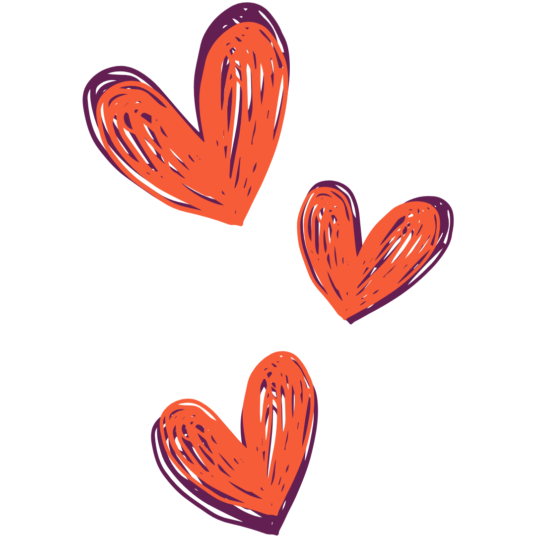 Icon of three hearts arranged in a vertical row, symbolizing genuineness.