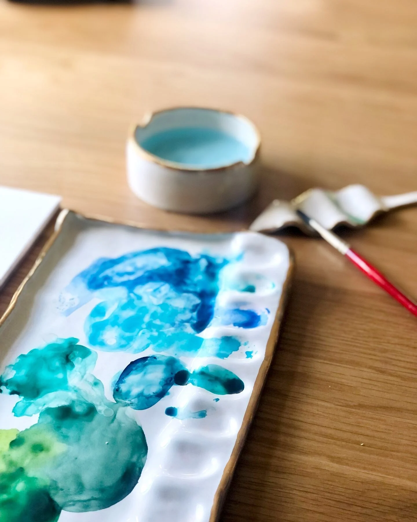 colors of the pacific northwest - glacial blues and evergreens 🌲🏔
.
.
.
#watercolorpalette #colorpalettes #seattleartist #seattleart #watercolorpractice #watercolordaily #pnwart #pnwartist #evergreen #seattleartists #ceramicpalette #winsorandnewton