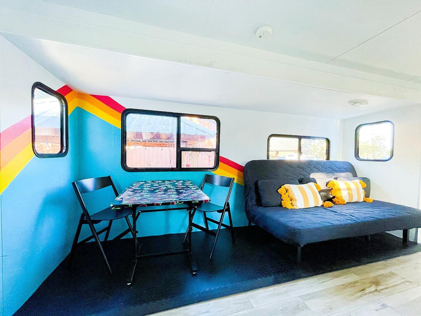 Well...I think it&rsquo;s safe to say that this RV will stand out in the crowd amongst the other @airbnb listings. ⚡️🌈 Almost finished with this project. I can&rsquo;t wait to give you the grand tour!