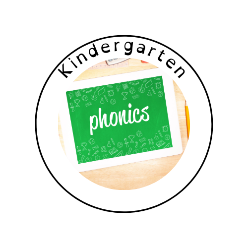 Tablet displaying the word 'phonics' on a desk