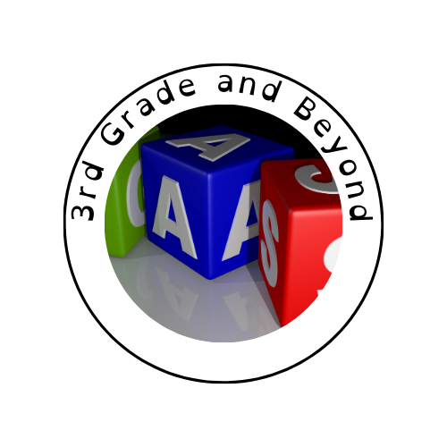 Three colorful alphabet blocks, green with 'C', blue with 'A', and red with 'S'.