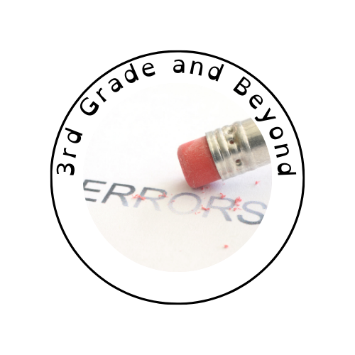 Close-up of a pencil eraser erasing the word 'ERROR' from paper.