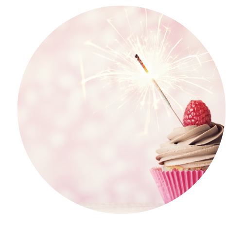 Chocolate cupcake with raspberry and sparkler