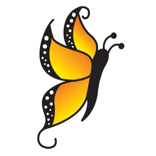 orange butterfly from flutterby connections logo