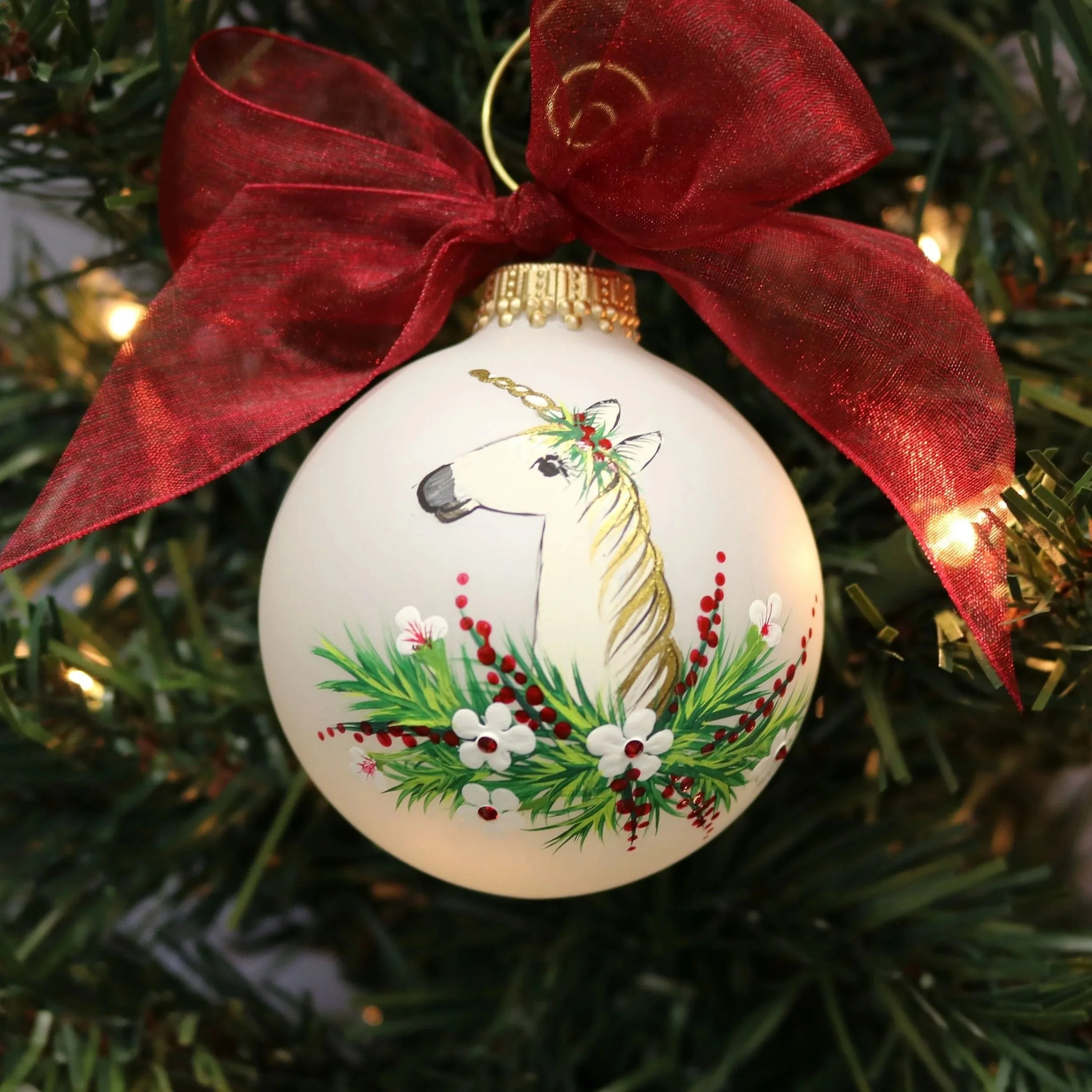 Christmas Unicorn Ornament