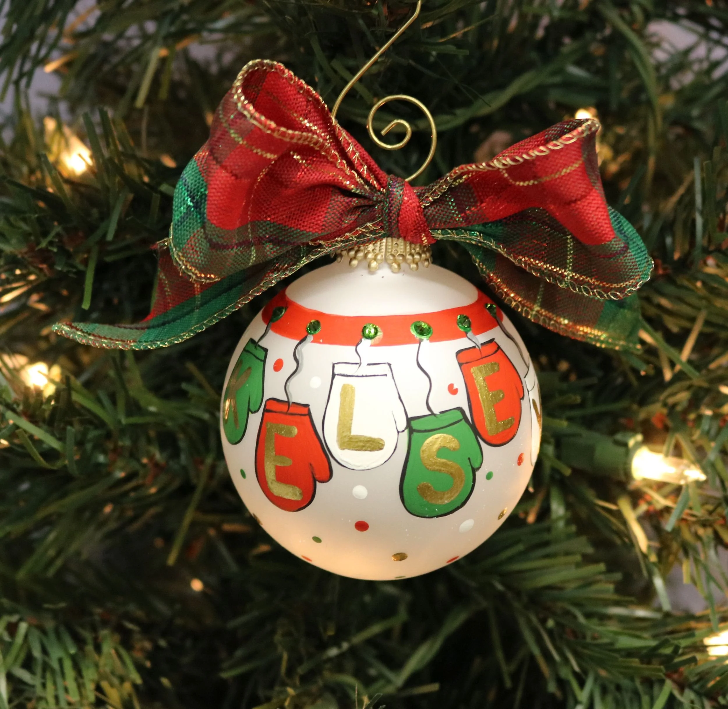 Mittens Name Ornament