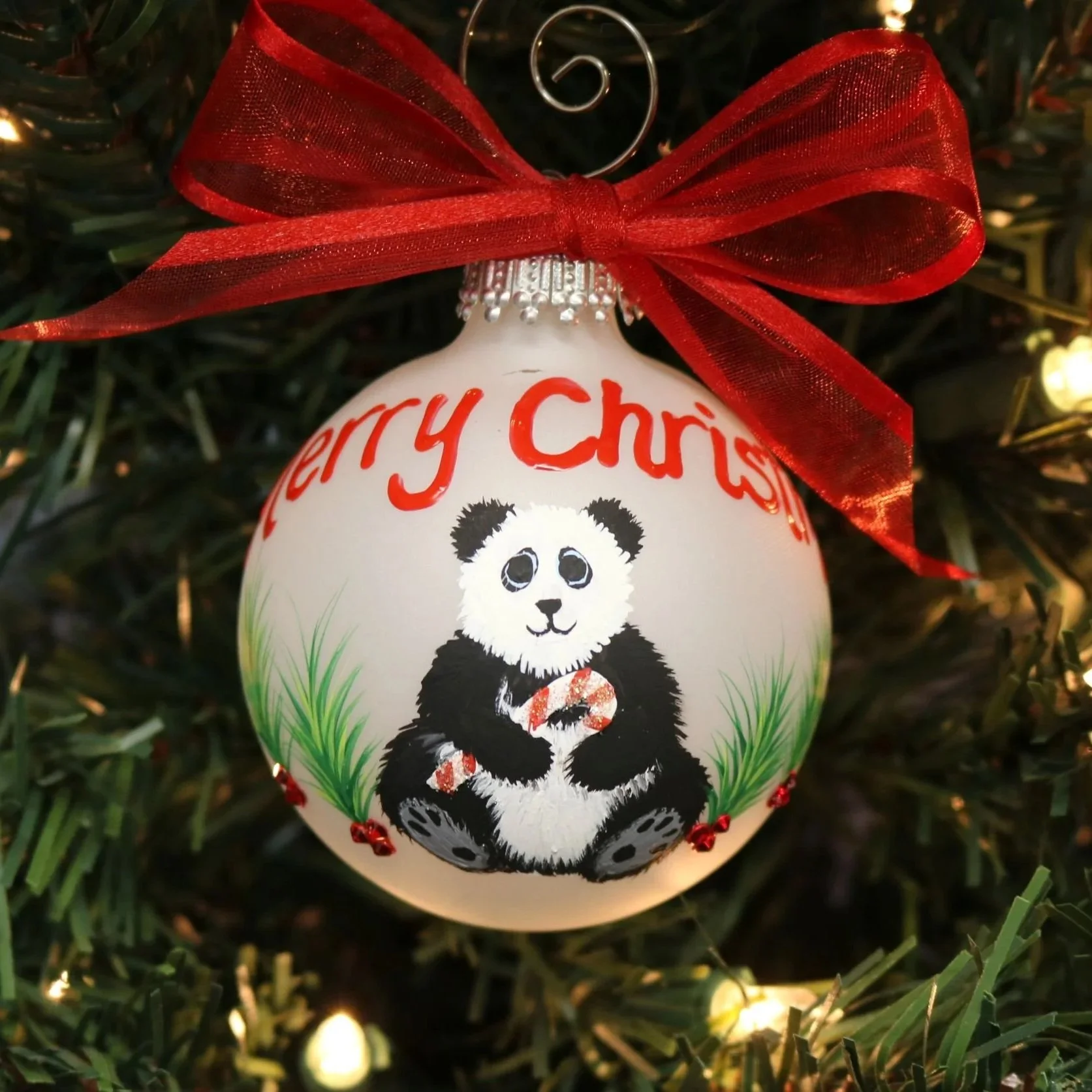 Christmas Panda Bear Ornament