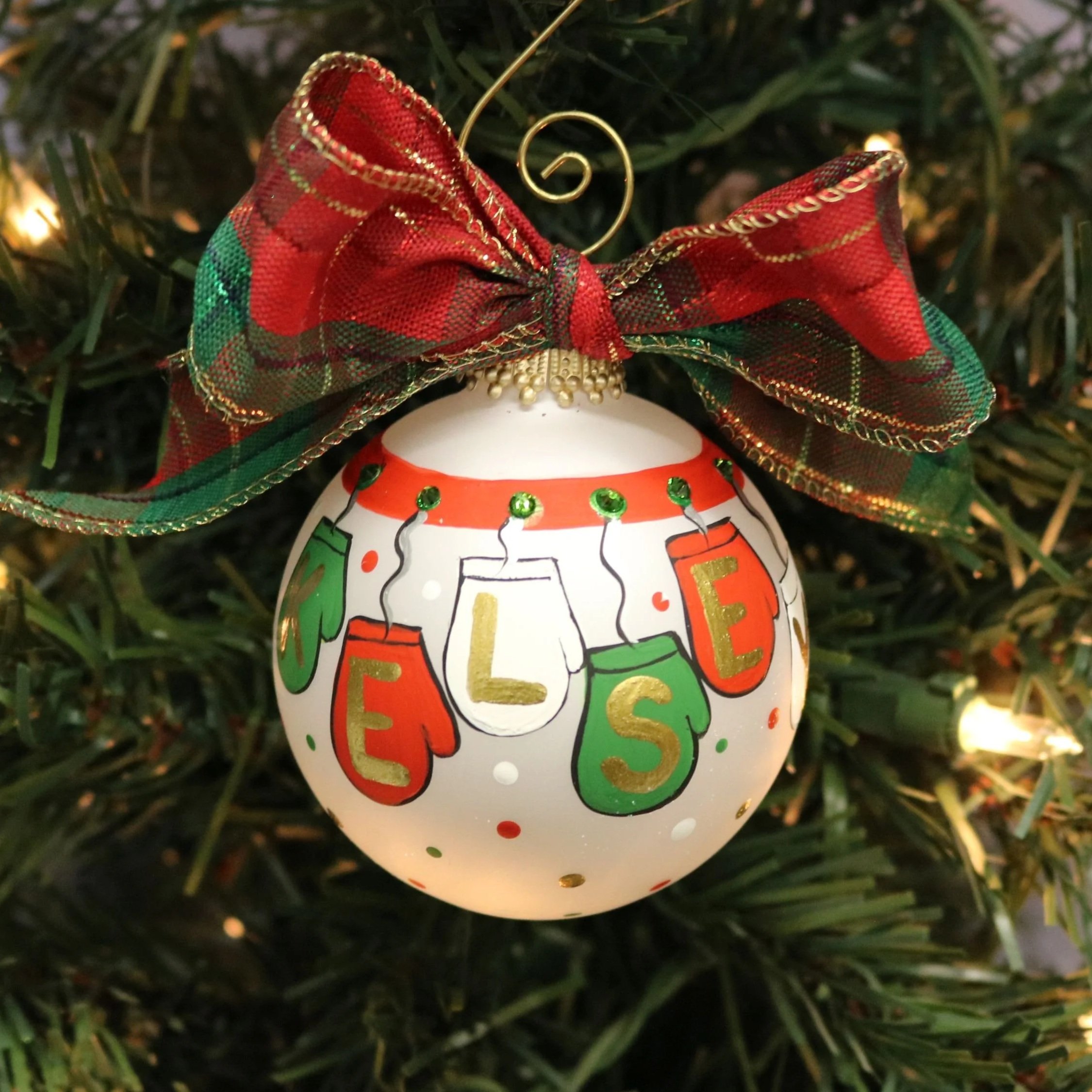 Mittens Name Ornament