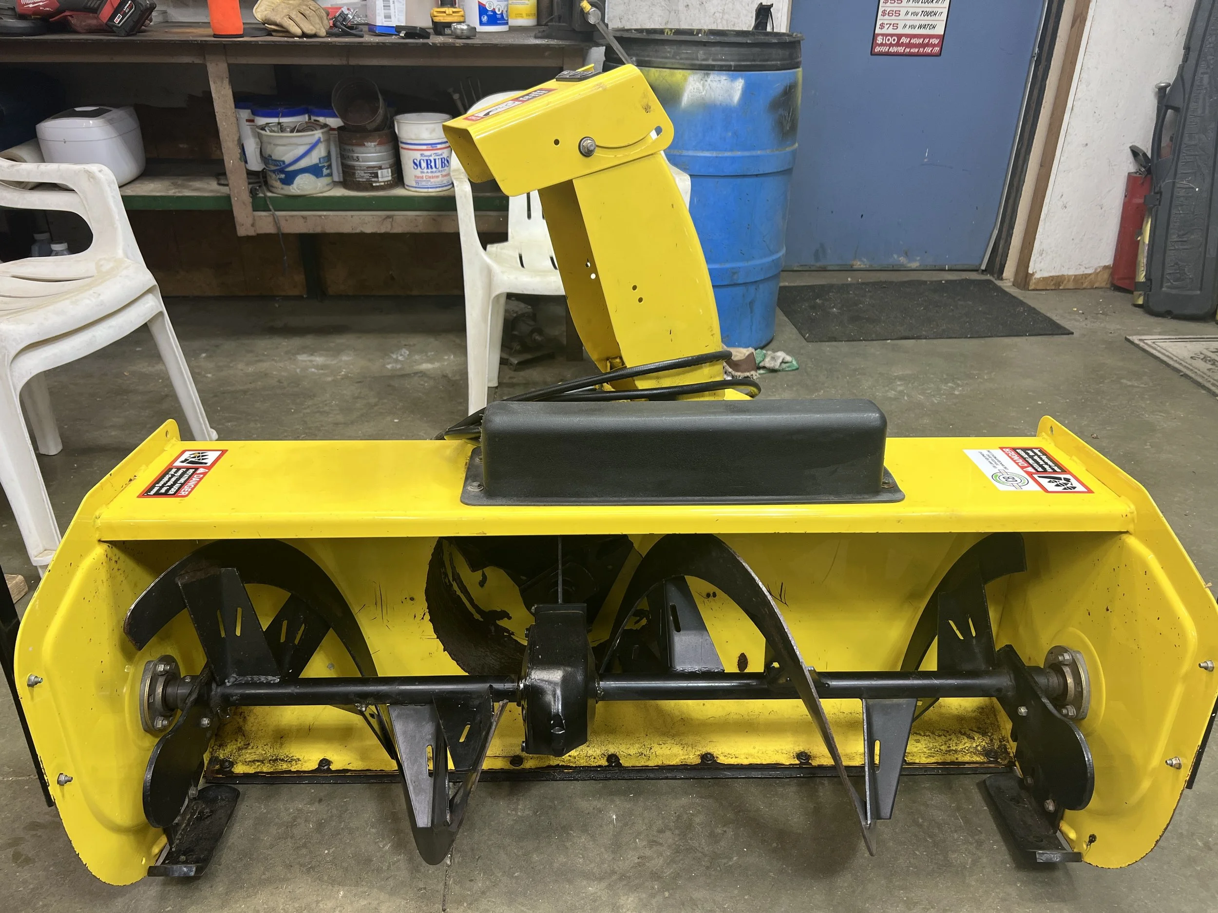 John Deere 47” 2-stage snowblower for the x700 series with hitch and shaft. $3500