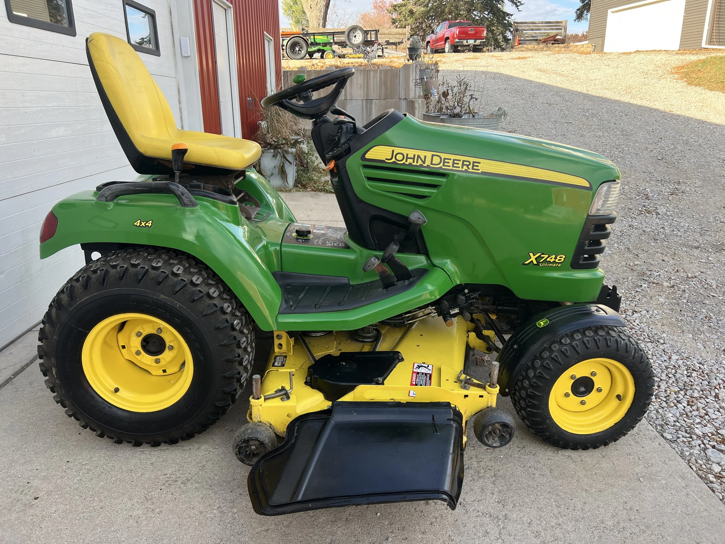 2007 John Deere X748 4x4 diesel garden tractor 62" deck 1270 hours $8999