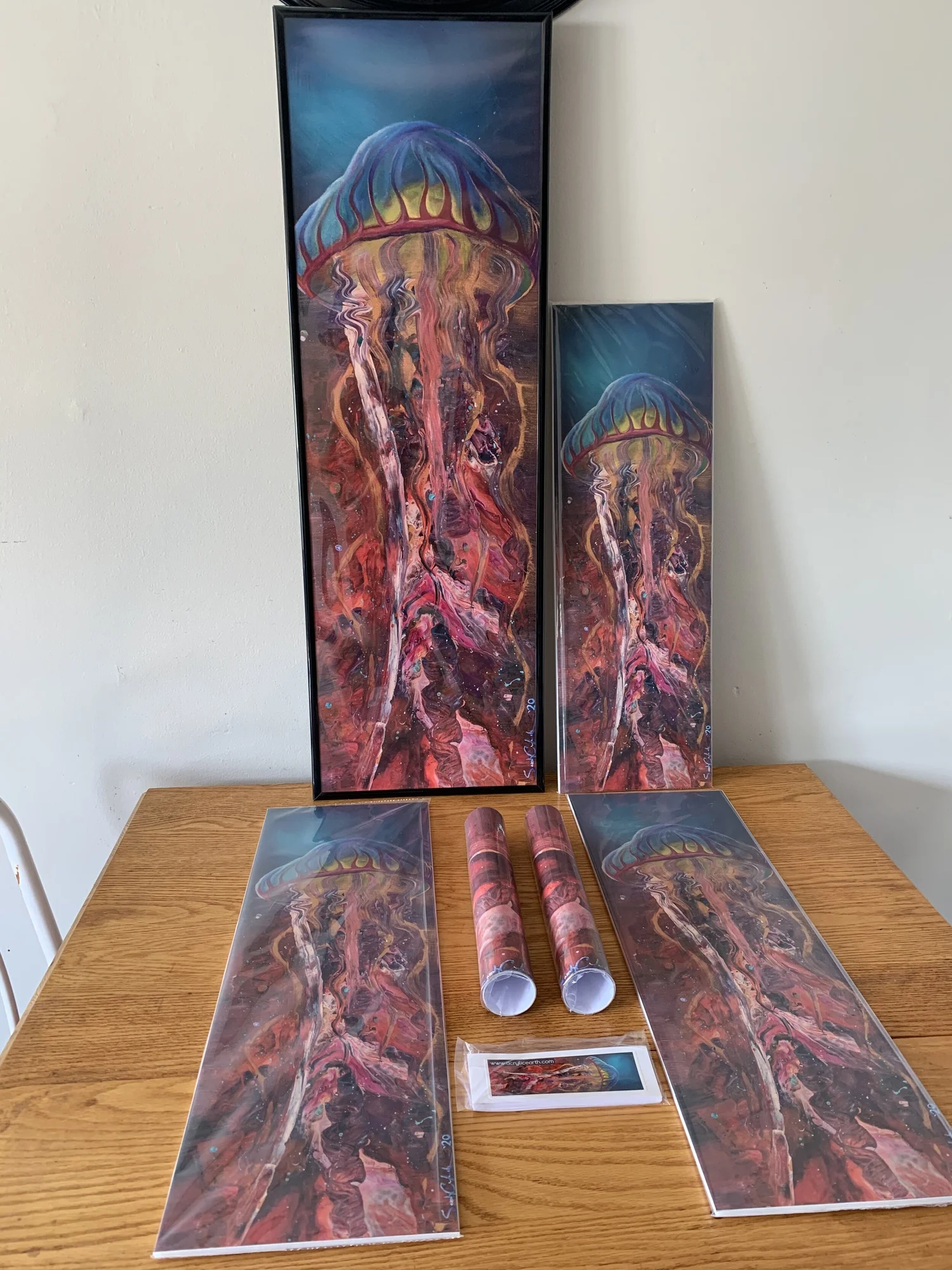 Abstract Jellyfish — Acrylic Earth - Art by Sarah Calzada
